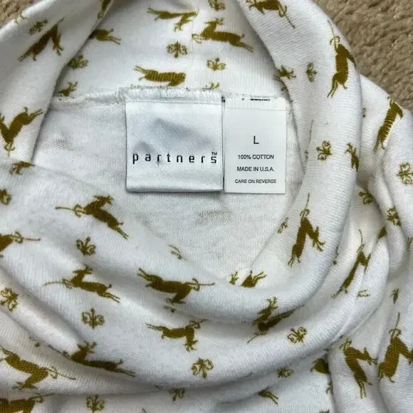 Partners by Mervyns Womens Cotton Top Mock Neck Long Sleeve Small Holiday Print - Picture 5 of 7